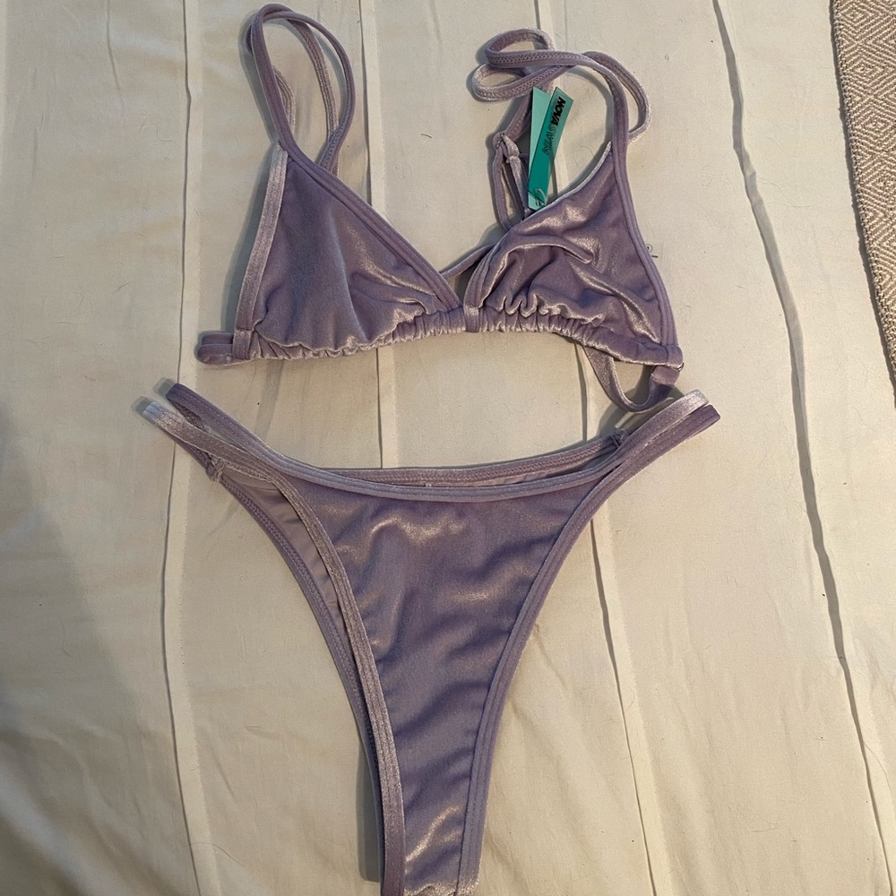 NWT lavender velvet cheeky bikini from fashion nova